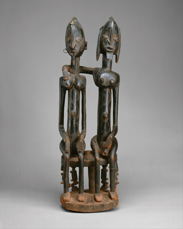 Unkown artist, mali. Seated Couple, 18th-early 19th century, wood, metal, 28 3/4 x 9 5/6 in. The Metropolitan Museum of Art, New York; Gift of Lester Wunderman 1997.394.15. (photo: www.metmuseum.org)
