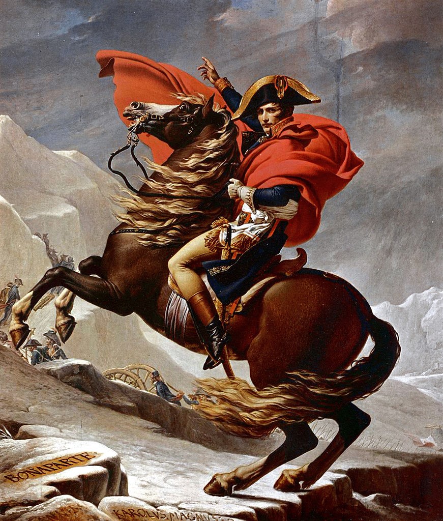 Bonaparte Crossing the Alps at Grand-Saint-Bernard, 1801, Jacques-Louis David, French, 1748-1825, oil on canvas, 102 3/4 x 87in.
