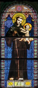 Saint Anthony of Padua, ca. 1843-1844 Jean-Auguste-Dominique Ingres, French, 1780-1867, stained glass window fabricated from the artist's design, 86 5/8 x 36 3/8 in. Chapelle St.-Ferdinand, Porte des Ternes, Paris. Photo: Philippe Bedin.