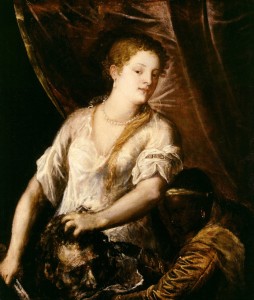 Judith with the Head of Holofernes, c. 1570, Titian, Italian, ca. 1488–1576, oil on canvas, 44 1/2 x 37 1/2 in., Detroit Institue of Arts, Detroit. Photo: Lluís Ribes Mateu